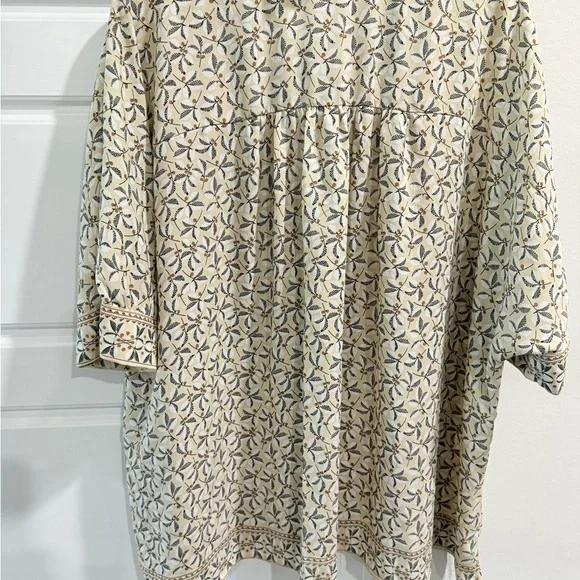 Max Studio Scarf Print Button Up Flowy Relaxed Travel Oversized Resort wear - Picture 9 of 11